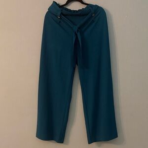 Teal Wide-Leg Trousers